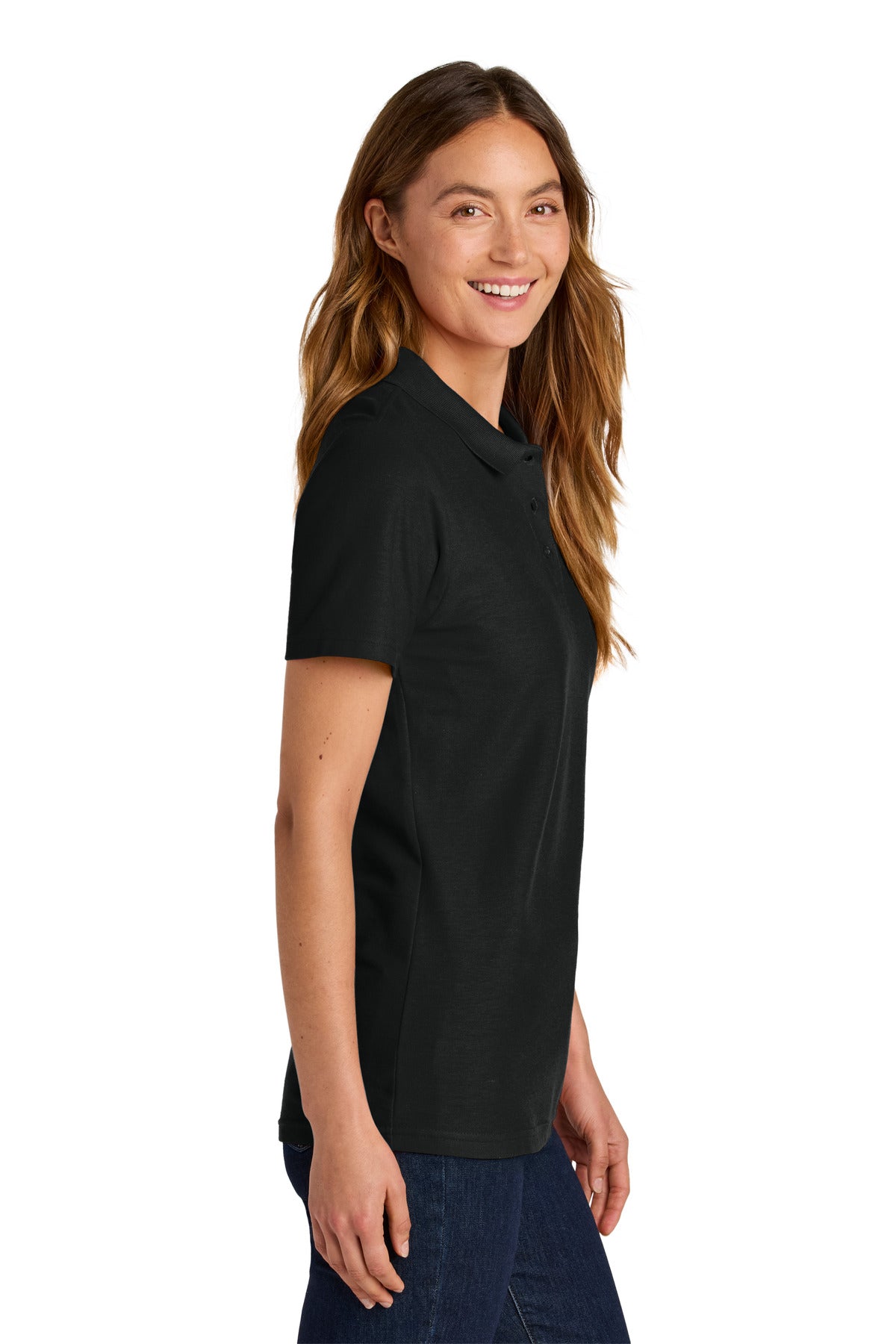 Gildan Softstyle Women's Pique Polo 64800L - Black - side