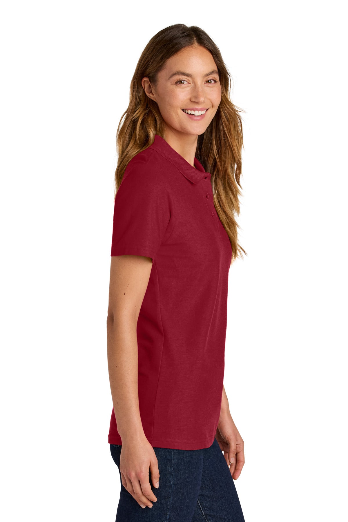 Gildan Softstyle Women's Pique Polo 64800L - Cherry Red - back