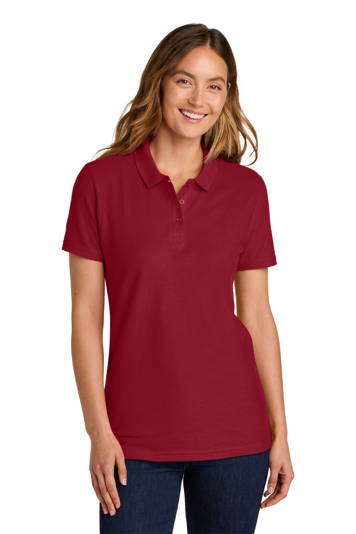 Gildan Softstyle Women's Pique Polo 64800L - Cherry Red - front