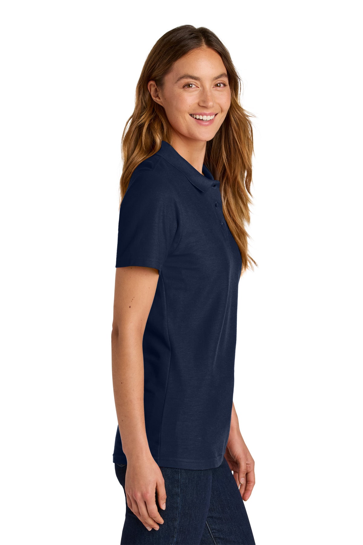 Gildan Softstyle Women's Pique Polo 64800L - Navy - back