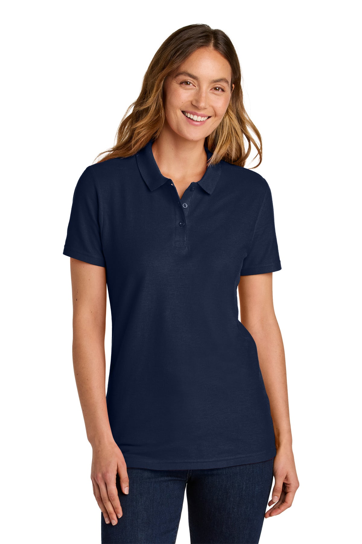 Gildan Softstyle Women's Pique Polo 64800L - Navy - front