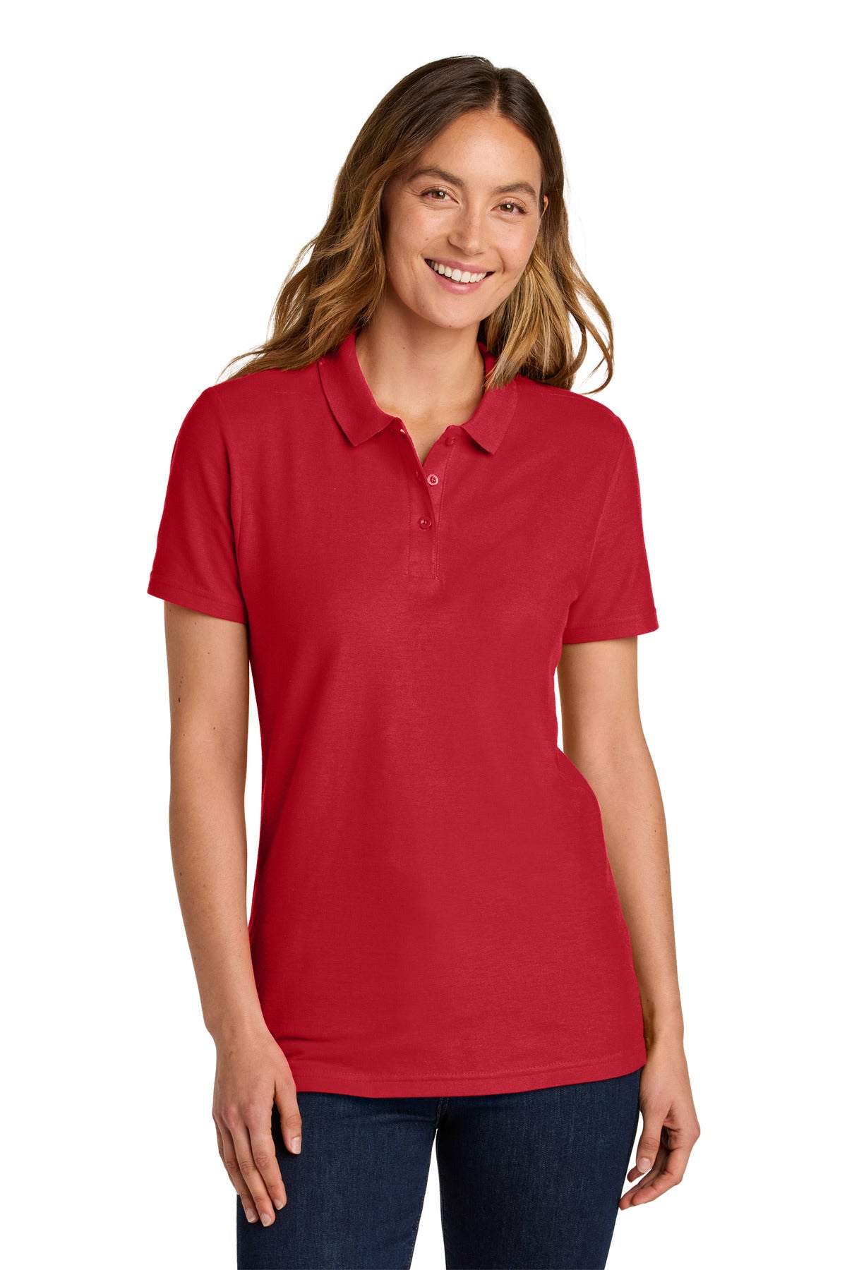 Gildan Softstyle Women's Pique Polo 64800L - Red - front