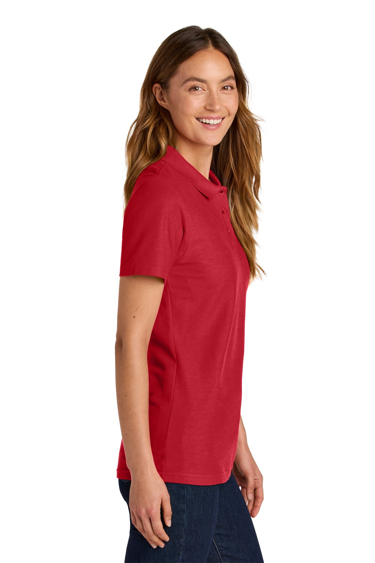 Gildan Softstyle Women's Pique Polo 64800L - Red - side