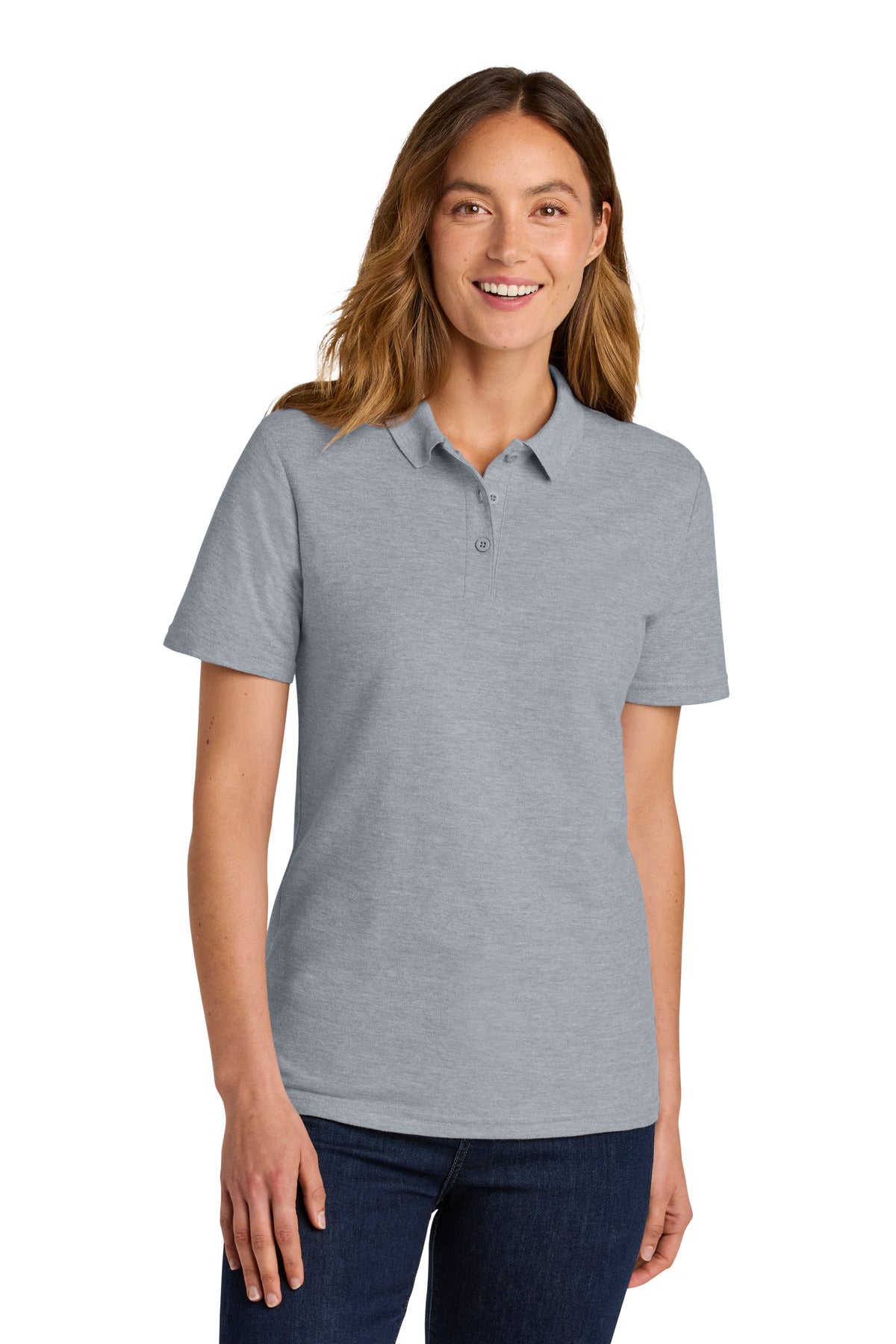Gildan Softstyle Women's Pique Polo 64800L - Ring Spun Sport Grey - front