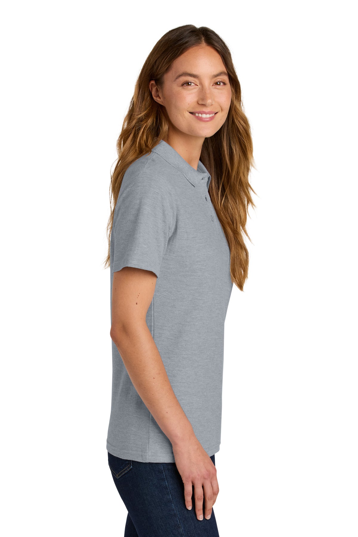 Gildan Softstyle Women's Pique Polo 64800L - Ring Spun Sport Grey - side
