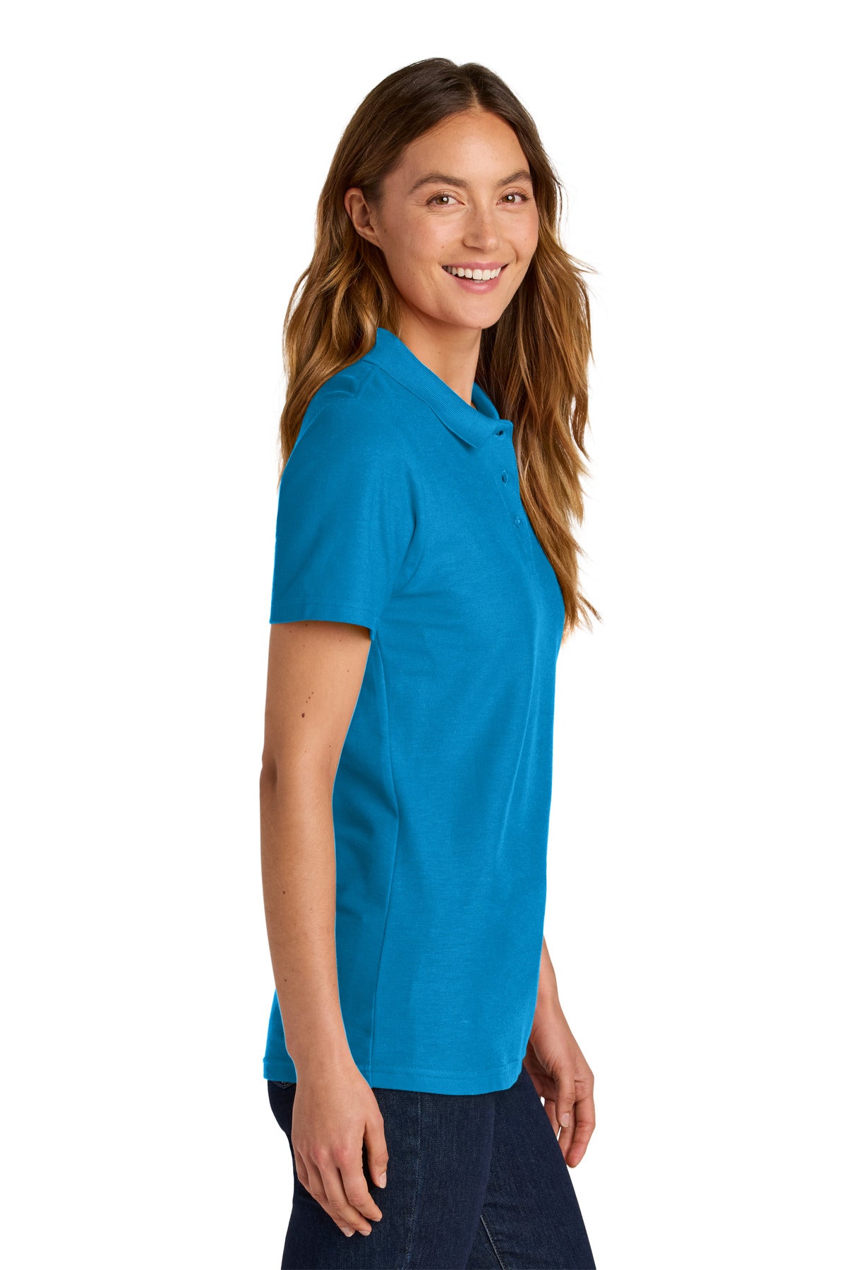 Gildan Softstyle Women's Pique Polo 64800L - Sapphire - back