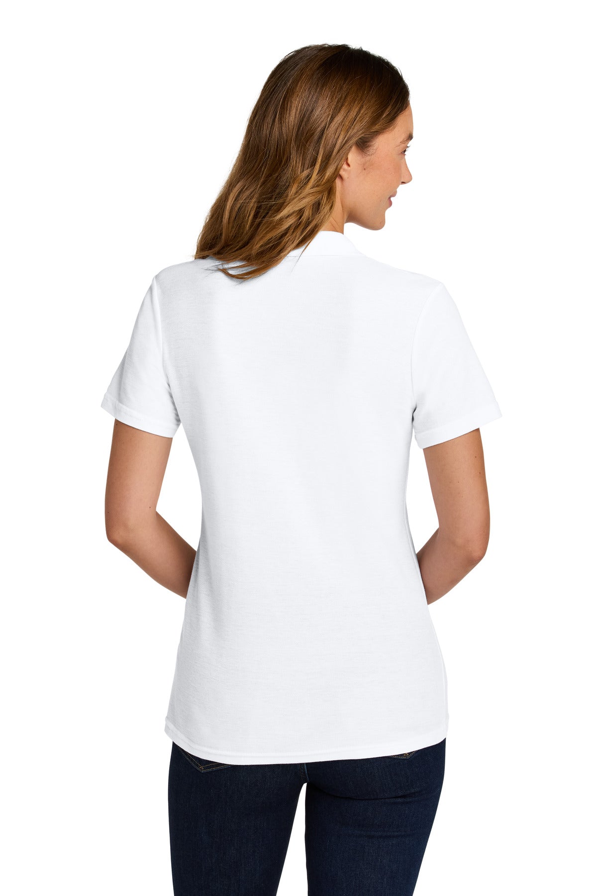 Gildan Softstyle Women's Pique Polo 64800L - White - back