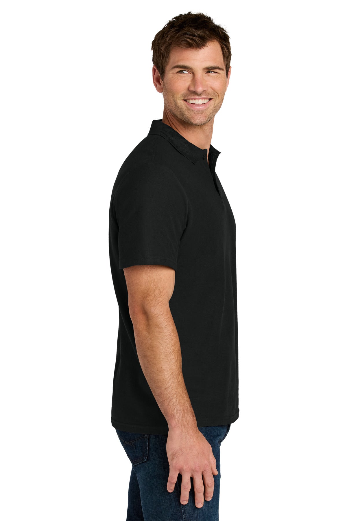 Gildan Softstyle Pique Polo 64800 - Black - side