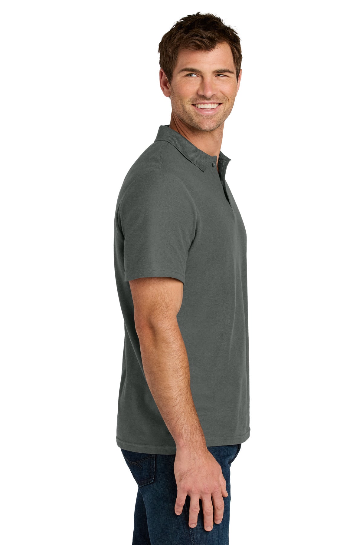 Gildan Softstyle Pique Polo 64800 - Charcoal - side