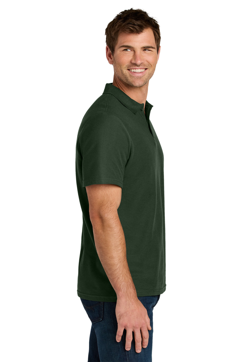 Gildan Softstyle Pique Polo 64800 - Forest Green - side
