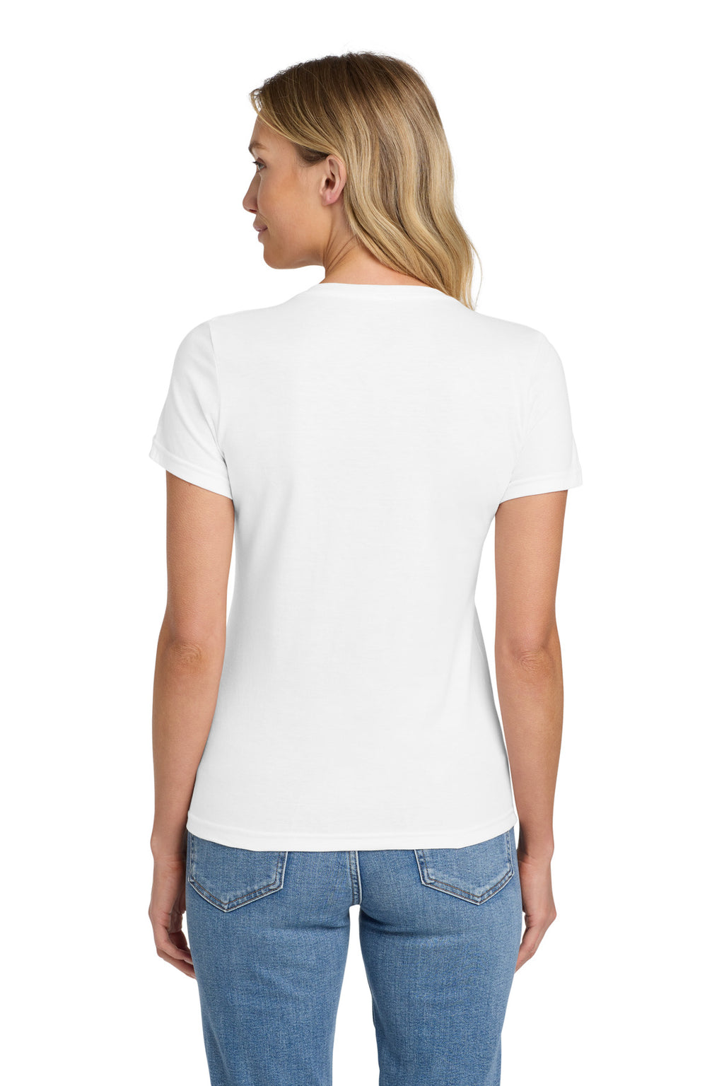 Gildan Softstyle Women's Fit V-Neck T-Shirt. 64V00L - White - back