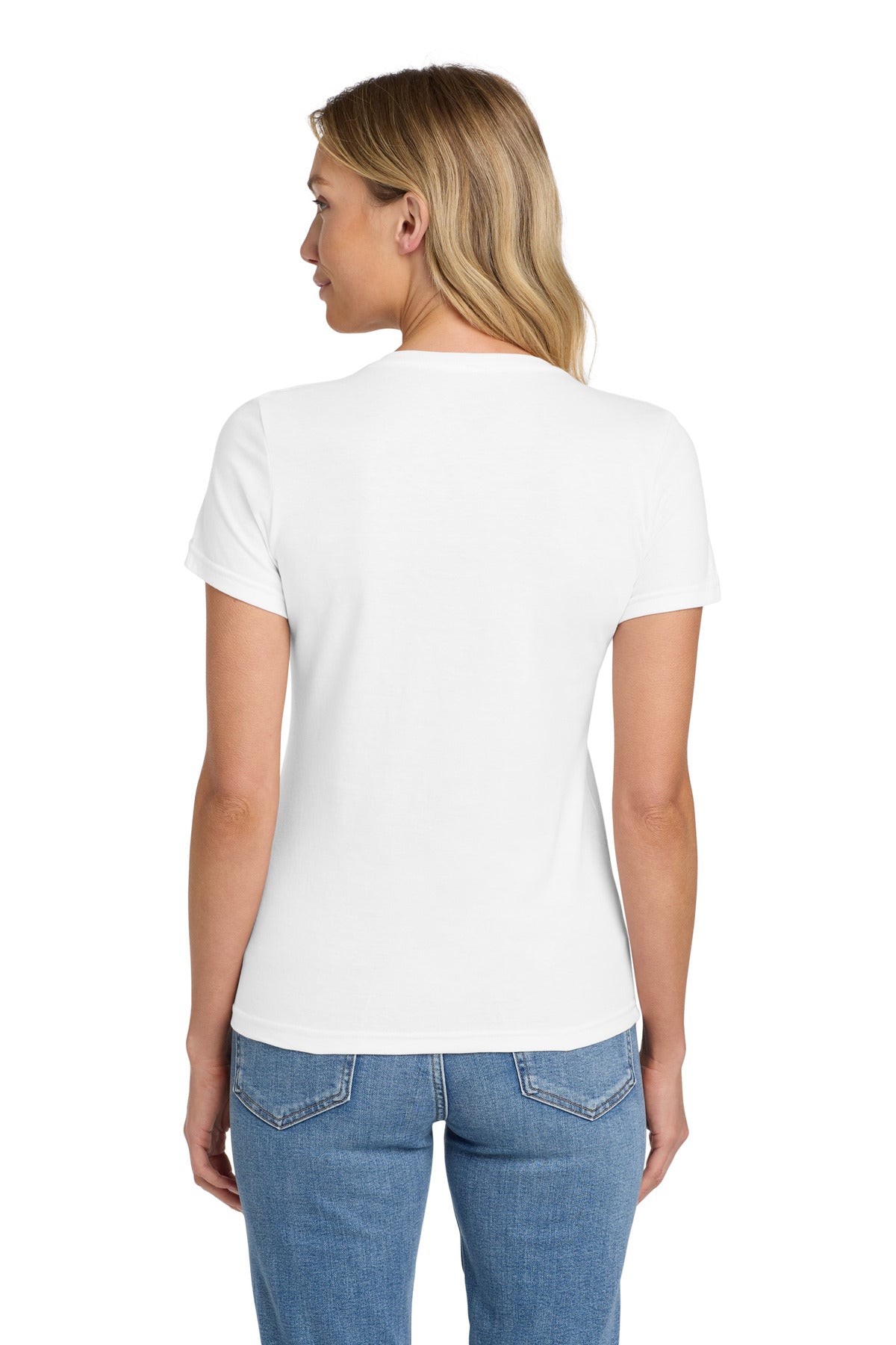 Gildan Softstyle Women's Fit V-Neck T-Shirt. 64V00L - White - back