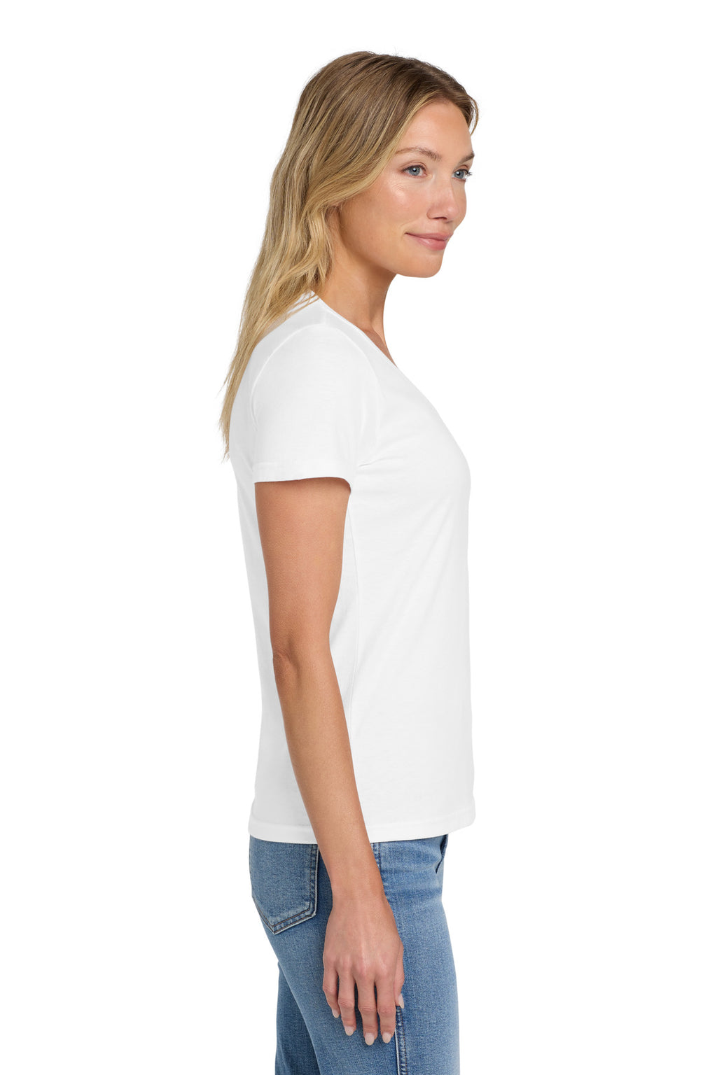 Gildan Softstyle Women's Fit V-Neck T-Shirt. 64V00L - White - side