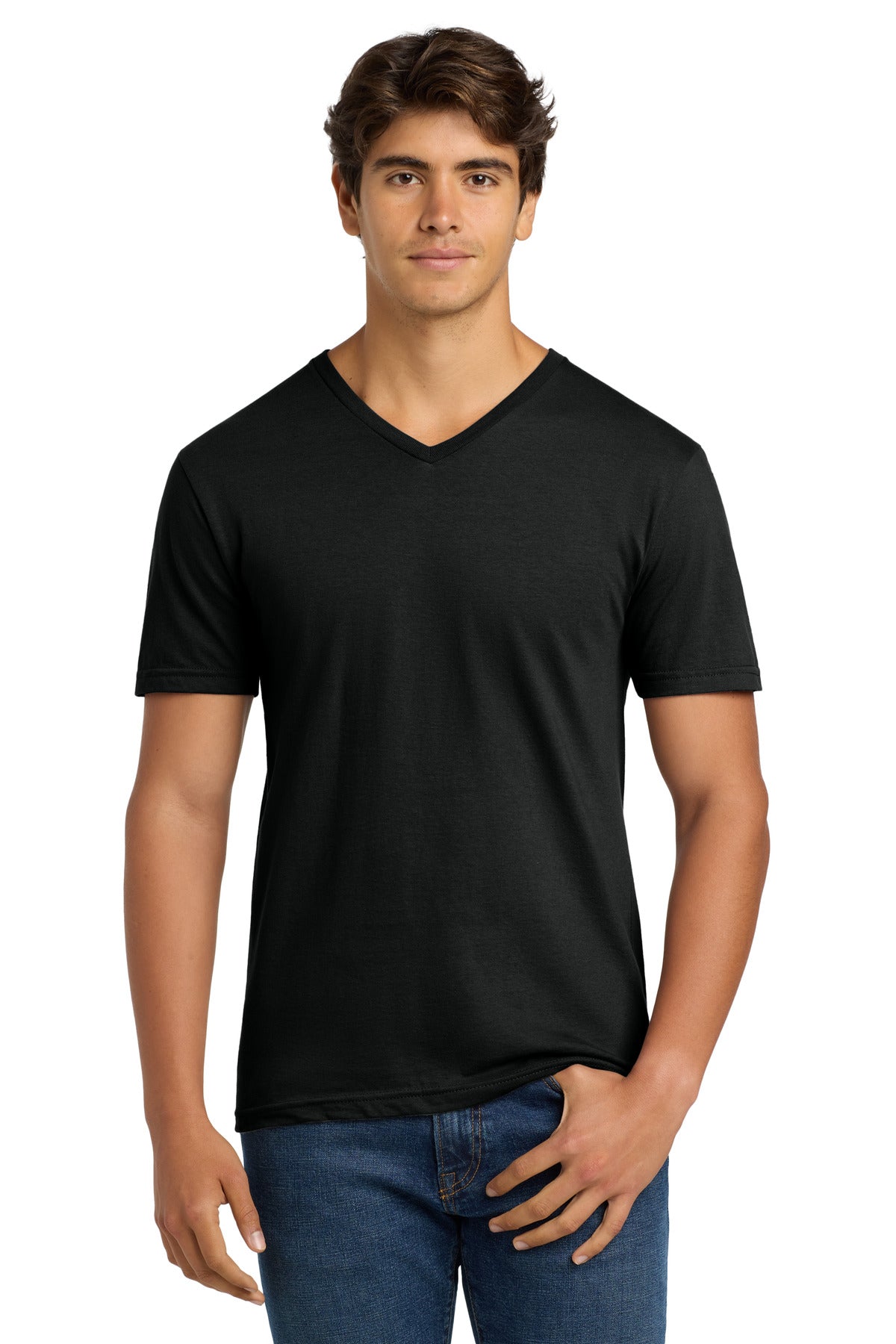 Gildan Softstyle V-Neck T-Shirt. 64V00 - Black - front