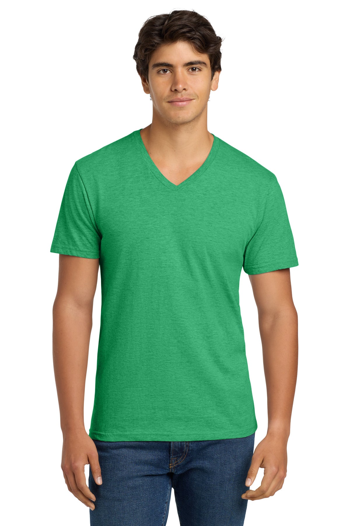 Gildan Softstyle V-Neck T-Shirt. 64V00 - Heather Irish Green - front