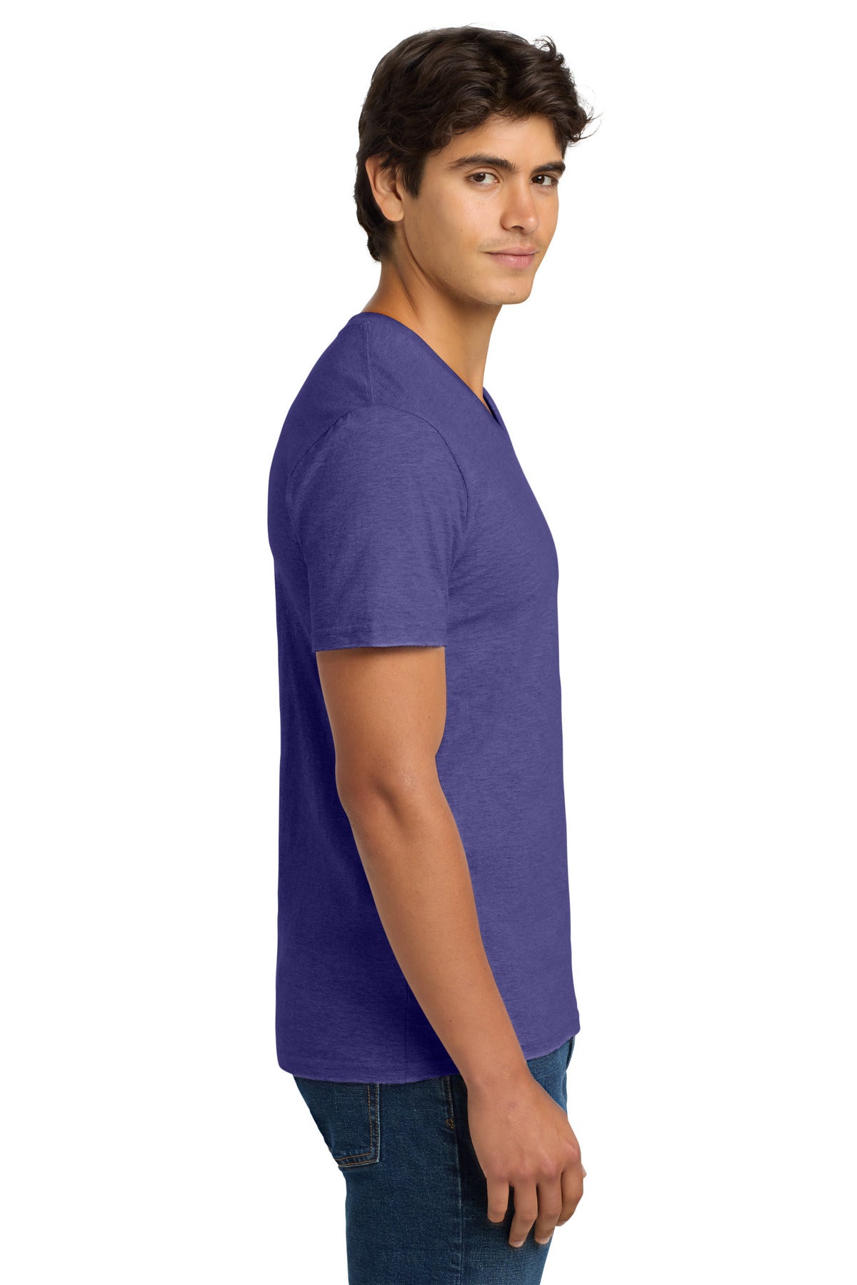 Gildan Softstyle V-Neck T-Shirt. 64V00 - Heather Purple - side