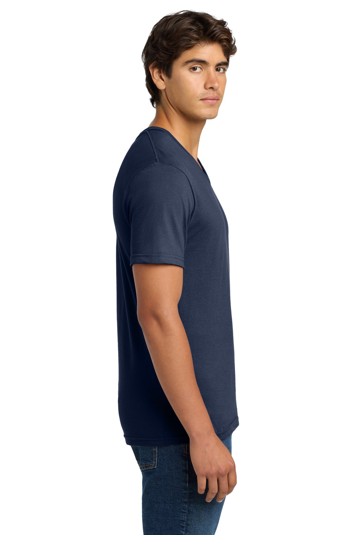 Gildan Softstyle V-Neck T-Shirt. 64V00 - Navy - side