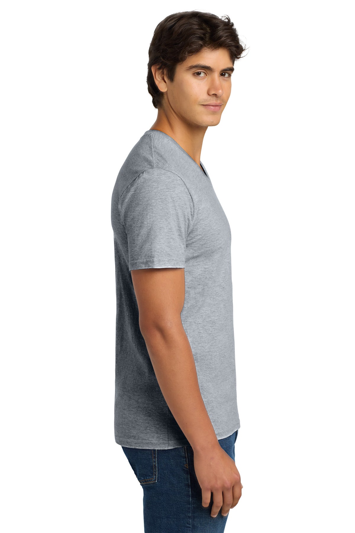 Gildan Softstyle V-Neck T-Shirt. 64V00 - Sport Grey - side