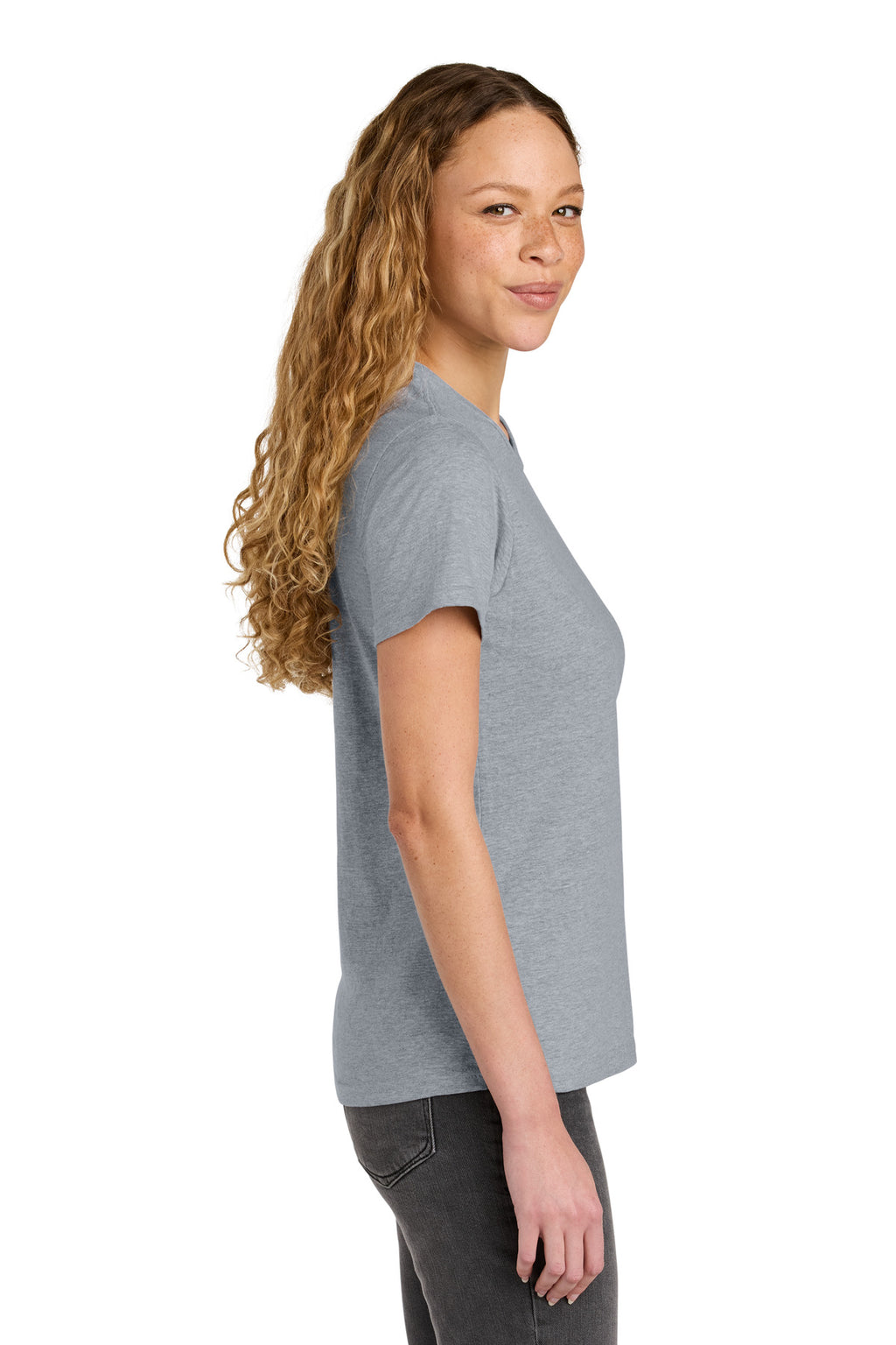Gildan Women's Softstyle Midweight Tee 65000L - Ring Spun Sport Grey - side