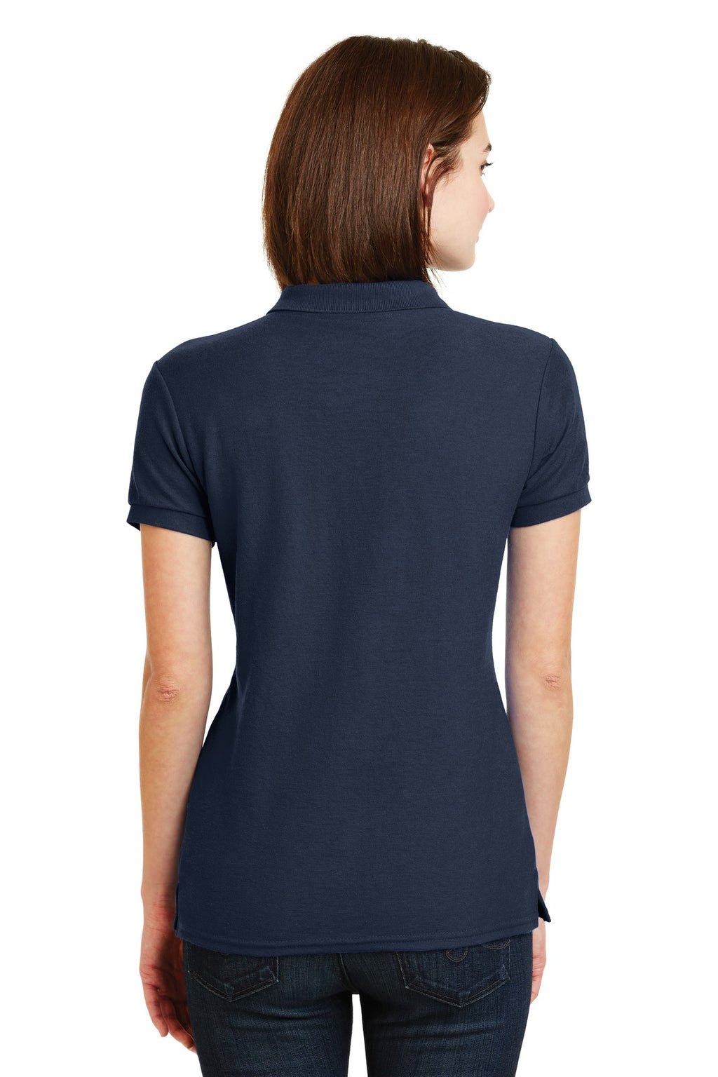 DISCONTINUED Gildan Ladies DryBlend 6-Ounce Double Pique Sport Shirt. 72800L - Navy - back