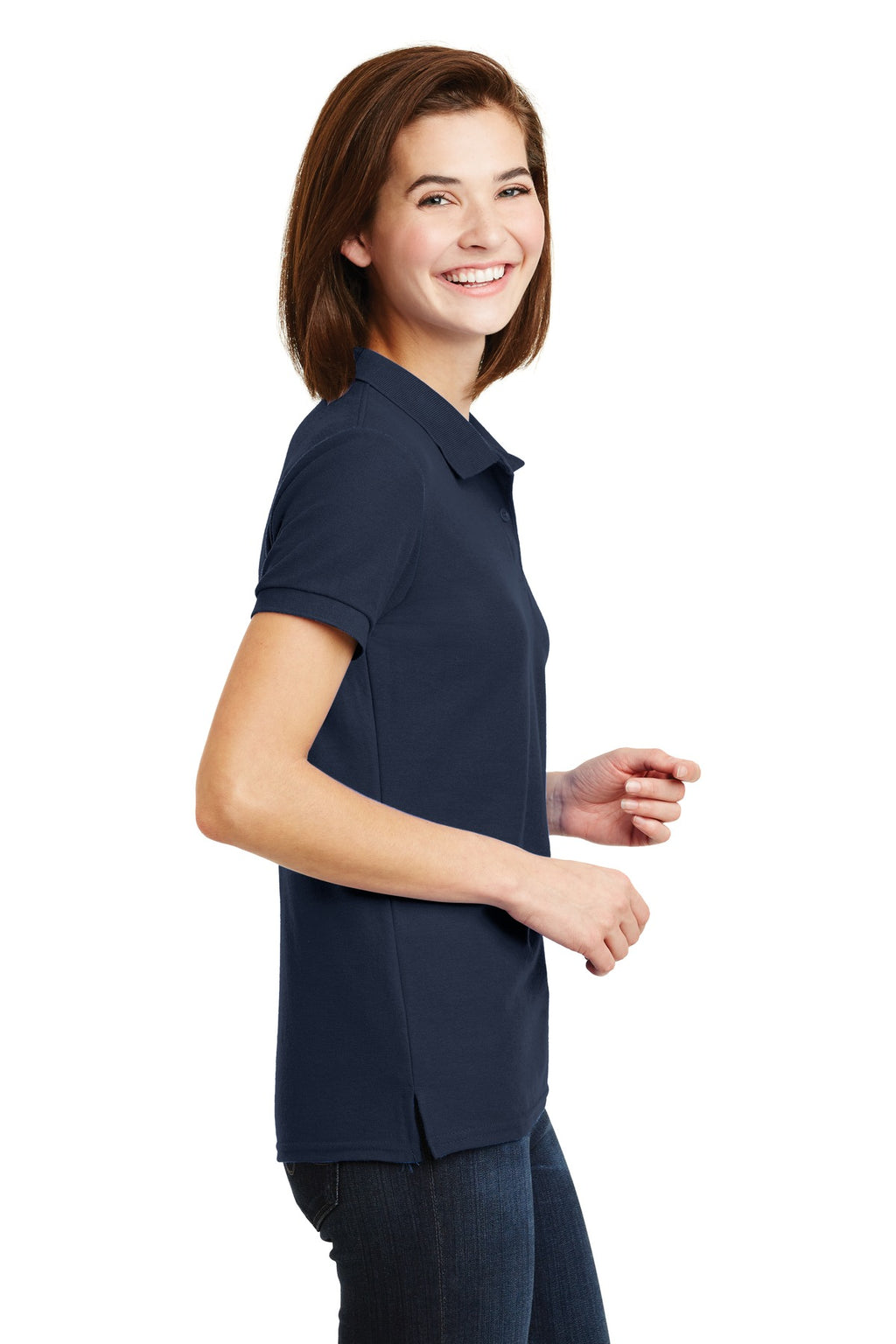 DISCONTINUED Gildan Ladies DryBlend 6-Ounce Double Pique Sport Shirt. 72800L - Navy - side