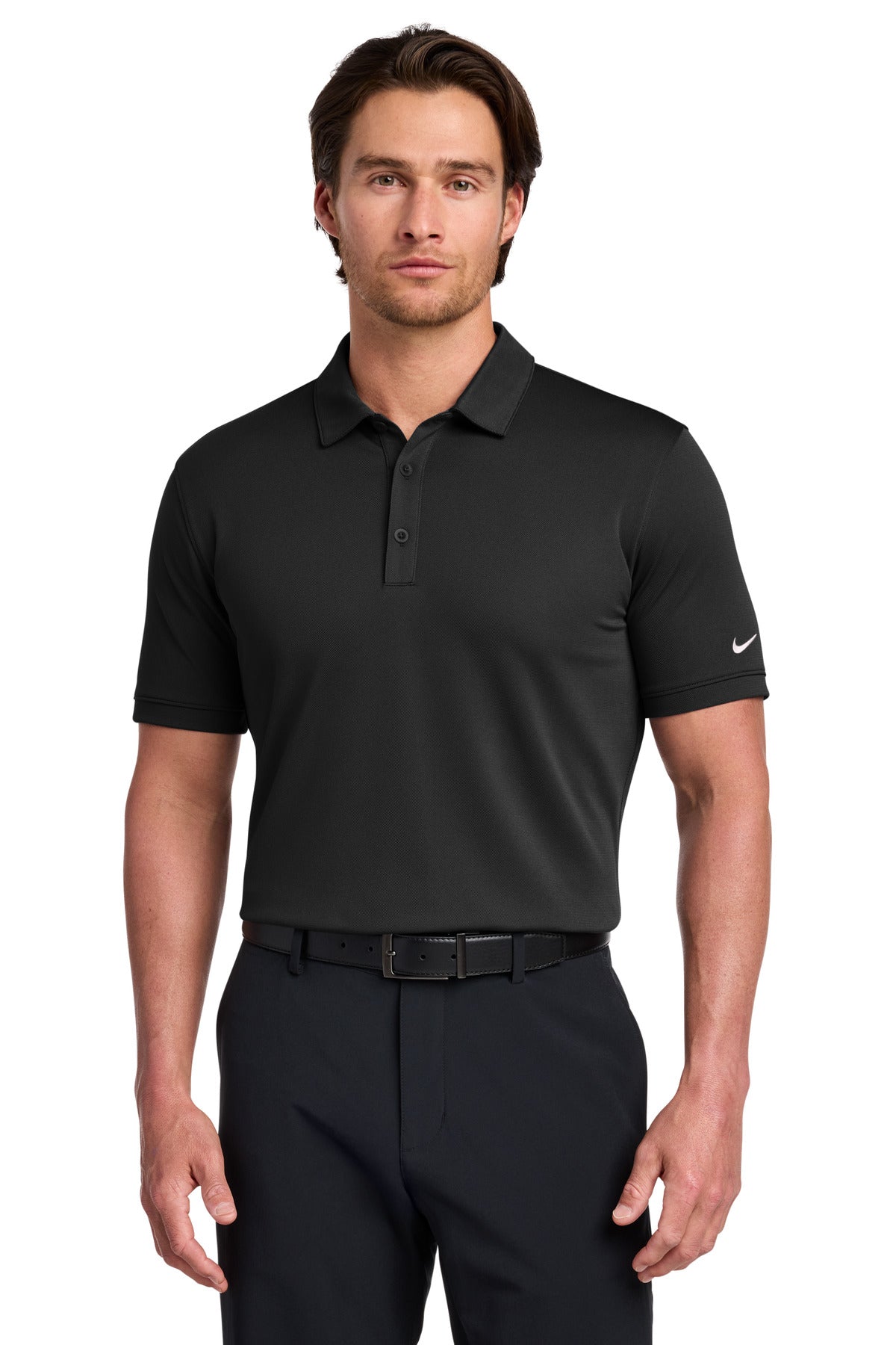 Nike Dri-FIT Solid Icon Pique Modern Fit Polo. 746099 - Black - front