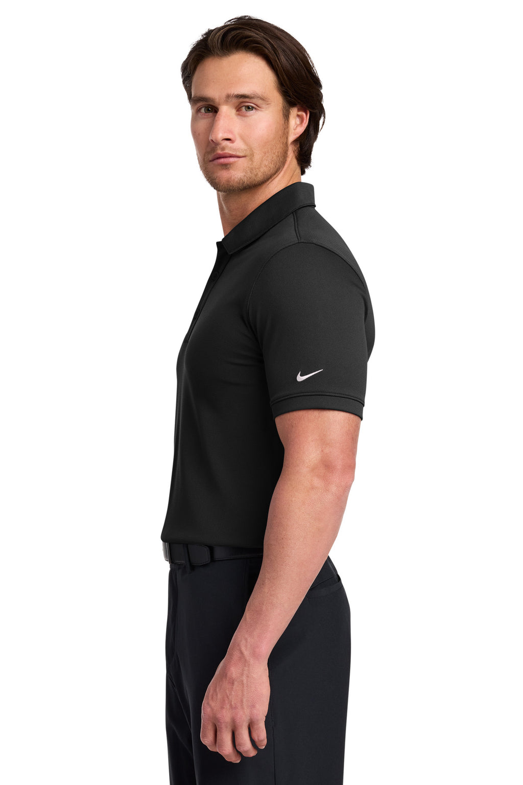 Nike Dri-FIT Solid Icon Pique Modern Fit Polo. 746099 - Black - side