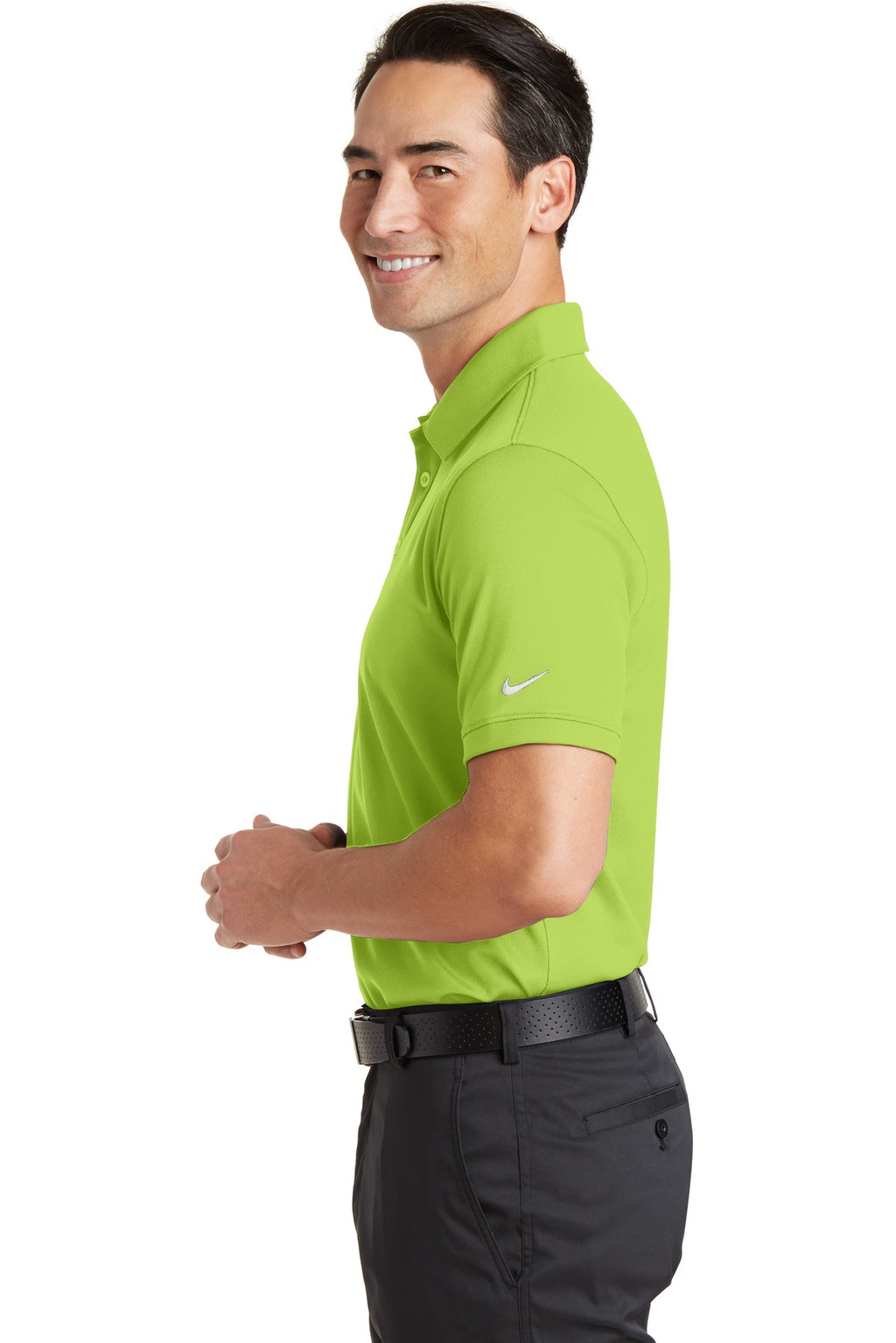 Nike Dri-FIT Solid Icon Pique Modern Fit Polo. 746099 - Chartreuse - side