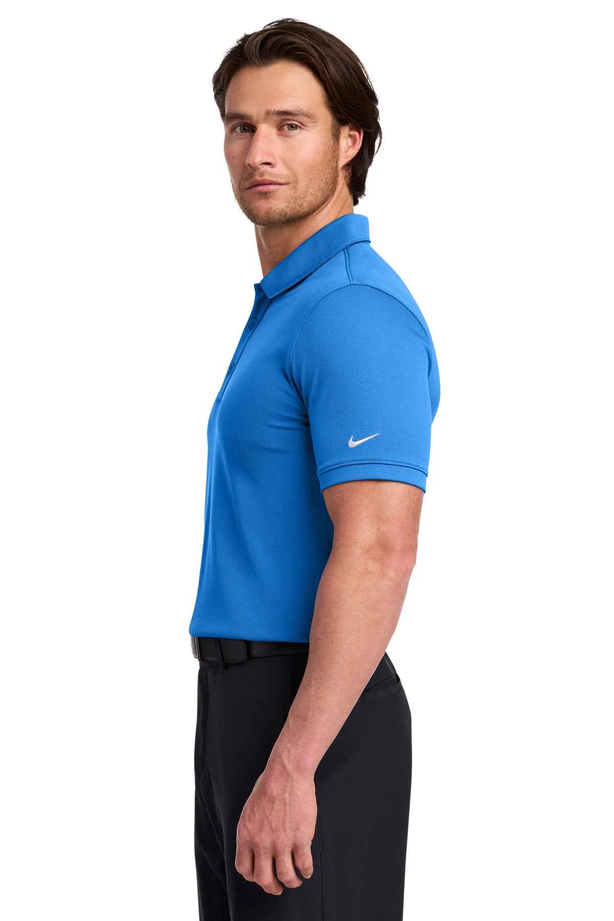 Nike Dri-FIT Solid Icon Pique Modern Fit Polo. 746099 - Light Photo Blue - side
