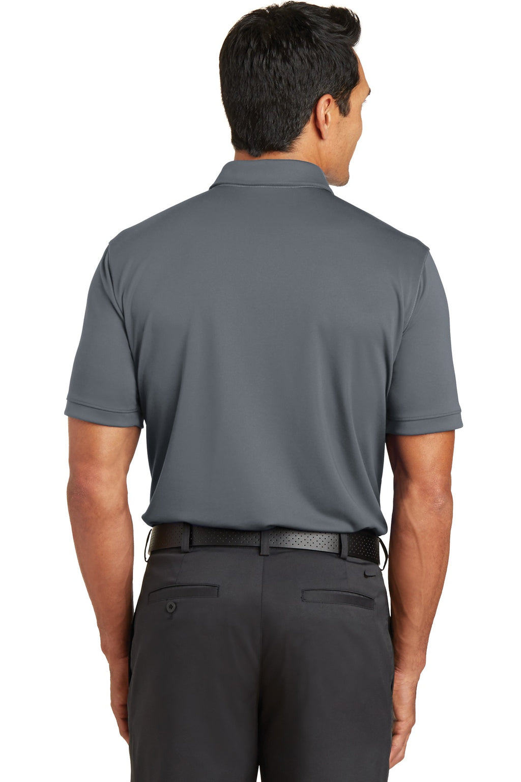 DISCONTINUED Nike Dri-FIT Colorblock Icon Modern Fit Polo. 746101 - Chartreuse/ Dark Grey - back