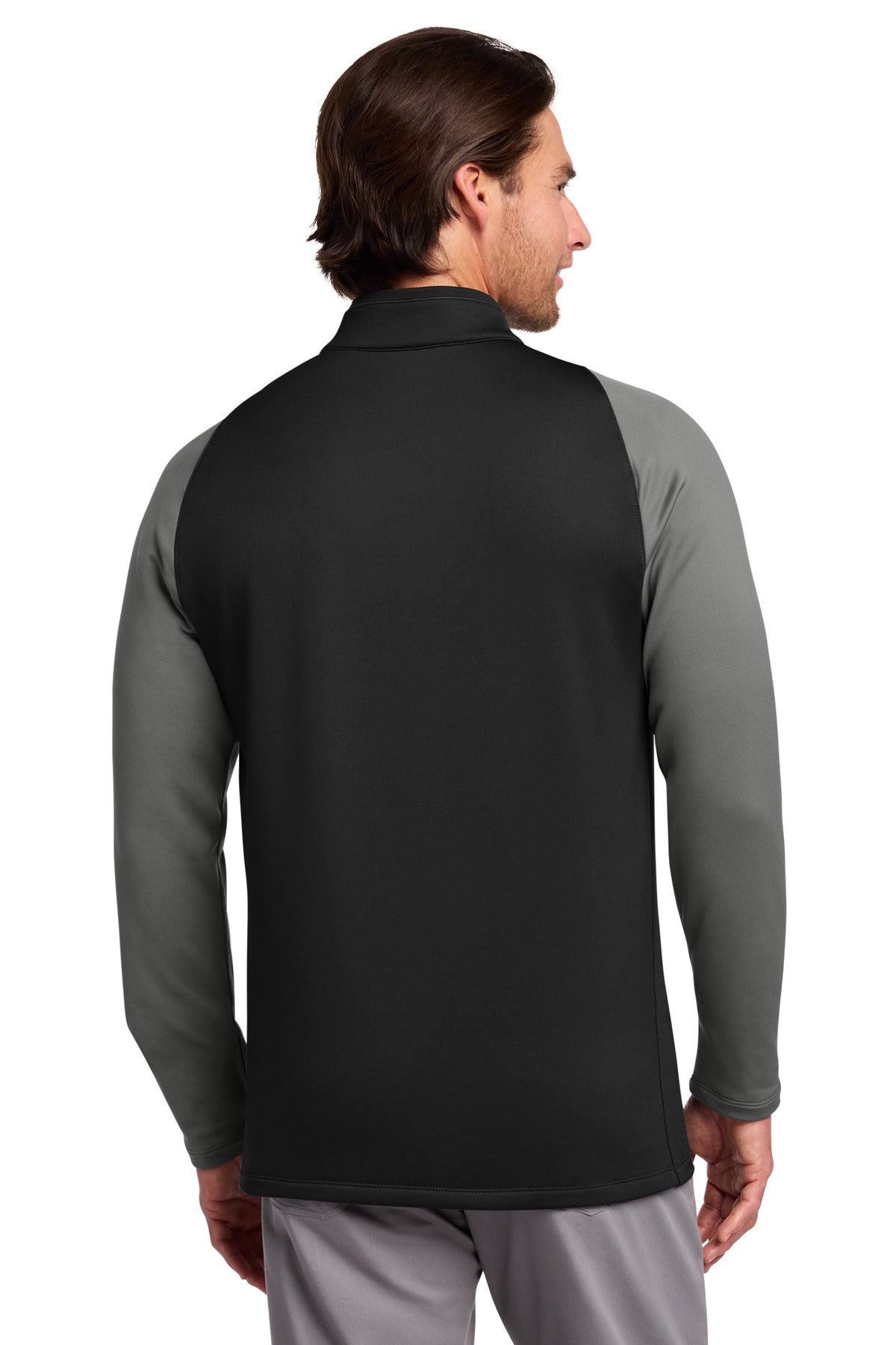 Nike Dri-FIT Stretch 1/2-Zip Cover-Up. 779795 - Black/ Dark Grey/ Gym Red - back