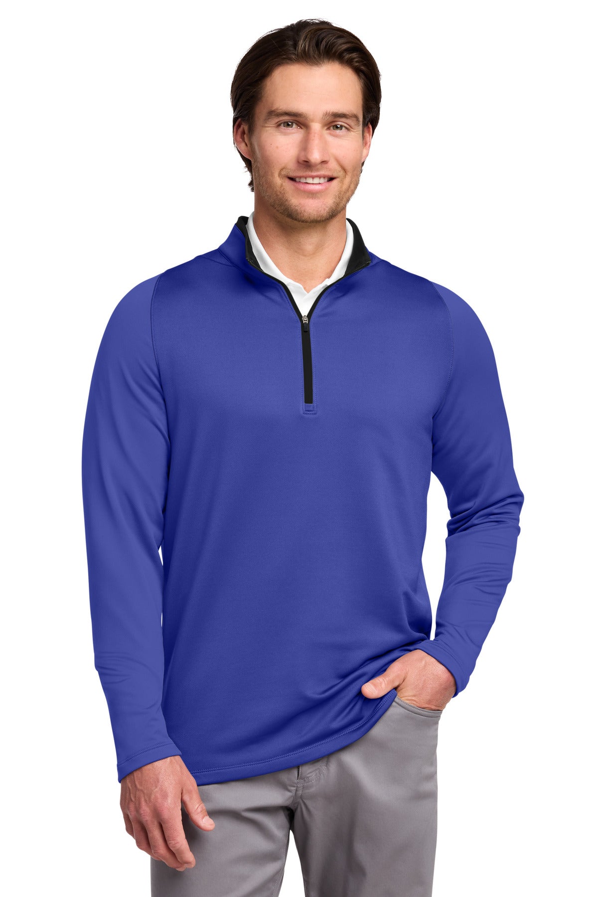 Nike Dri-FIT Stretch 1/2-Zip Cover-Up. 779795 - Deep Royal Blue/ Black - front