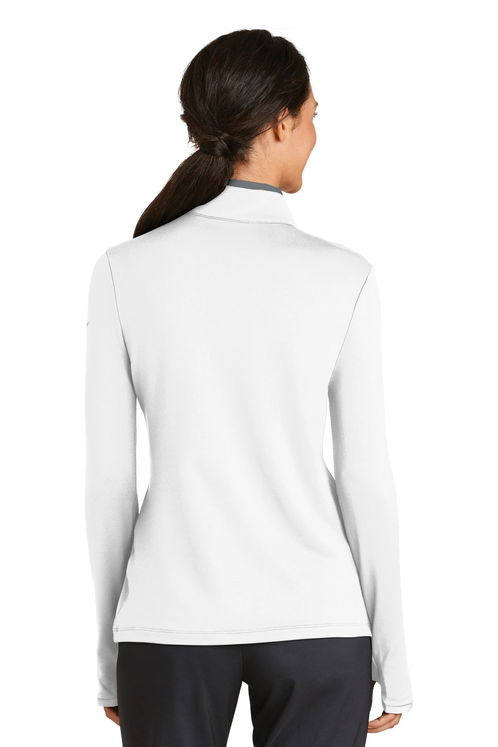Nike Women's Dri-FIT Stretch 1/2-Zip Cover-Up. 779796 - White/ Dark Grey - back