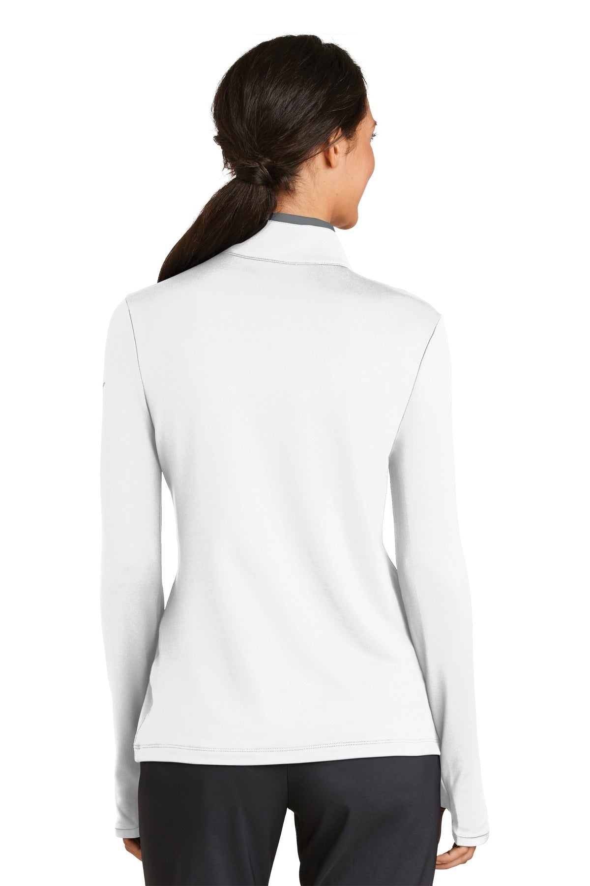 Nike Women's Dri-FIT Stretch 1/2-Zip Cover-Up. 779796 - White/ Dark Grey - back