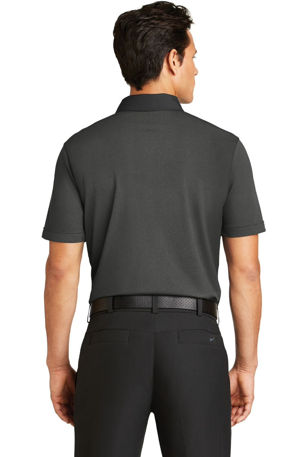 DISCONTINUED Nike Dri-FIT Heather Pique Modern Fit Polo. 779798 - Black Heather - back