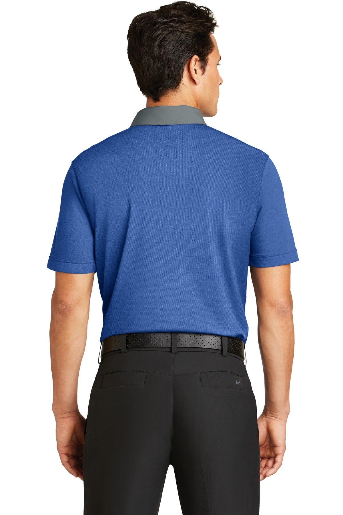 DISCONTINUED Nike Dri-FIT Heather Pique Modern Fit Polo. 779798 - Blue Heather - back