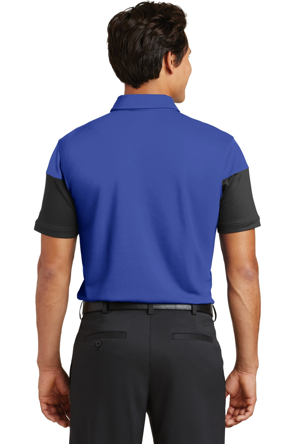 DISCONTINUED Nike Dri-FIT Sleeve Colorblock Modern Fit Polo. 779802 - Deep Royal Blue/ Black - back