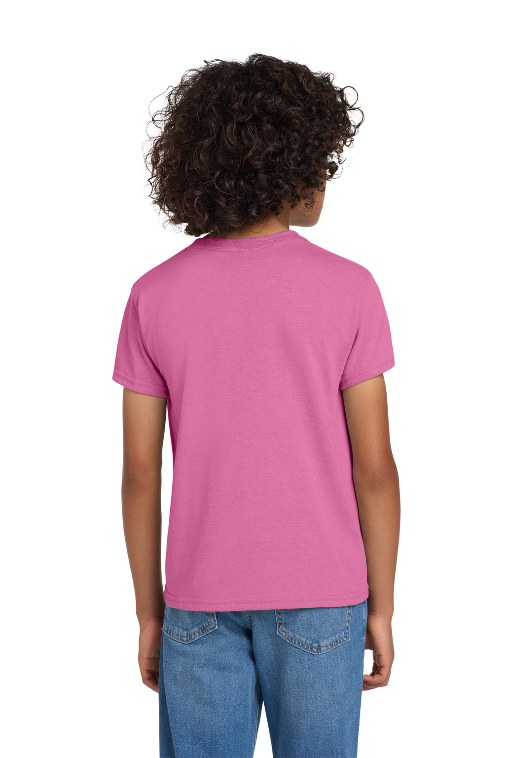 Gildan Youth DryBlend 50 Cotton/50 Poly T-Shirt. 8000B - Azalea - back
