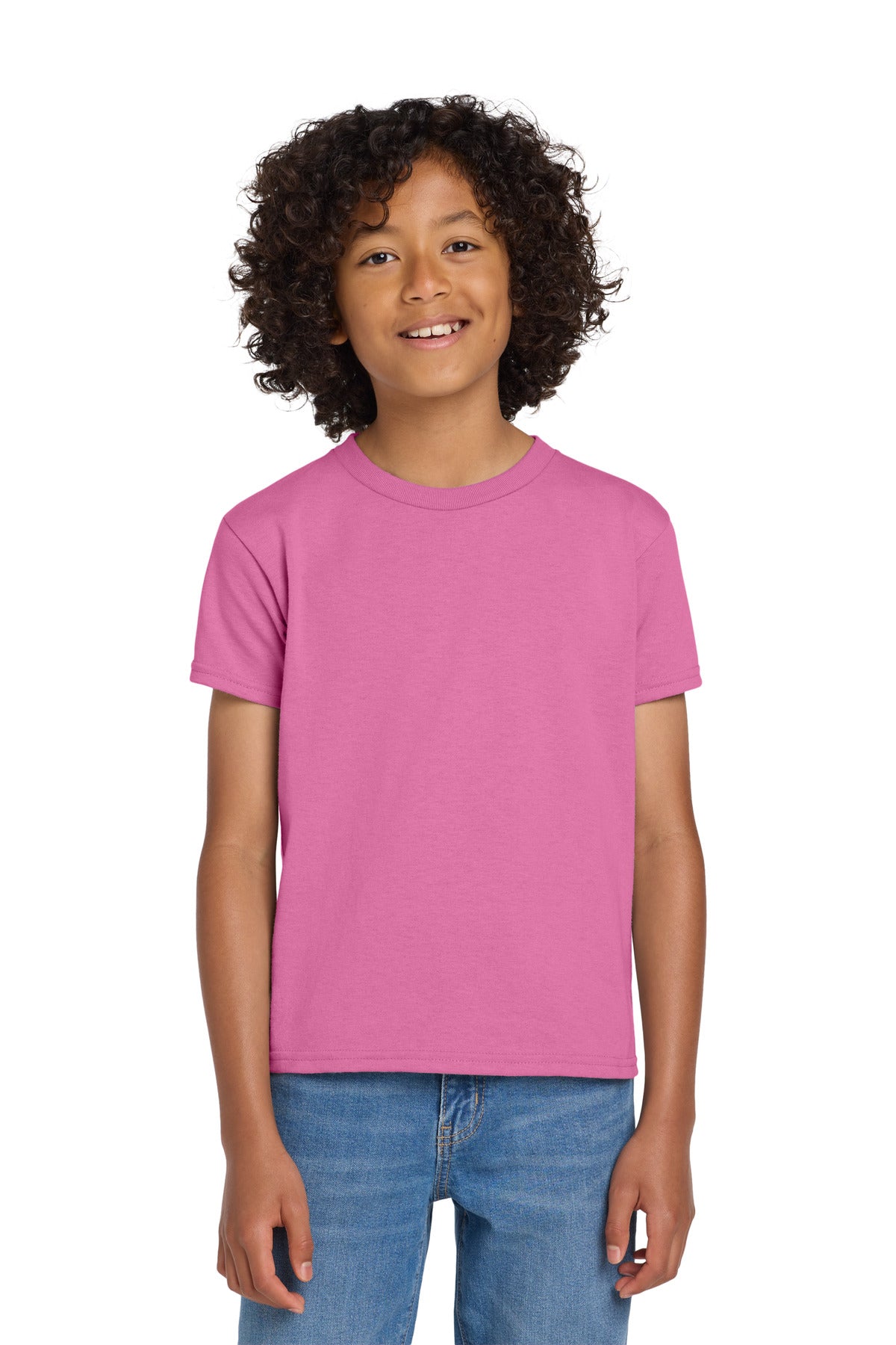 Gildan Youth DryBlend 50 Cotton/50 Poly T-Shirt. 8000B - Azalea - front