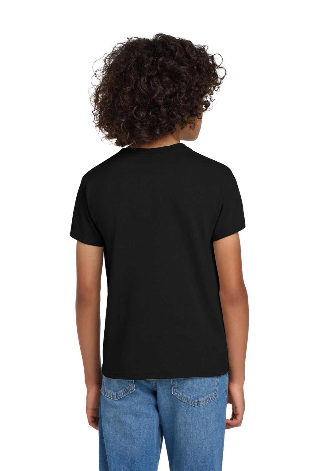 Gildan Youth DryBlend 50 Cotton/50 Poly T-Shirt. 8000B - Black - back