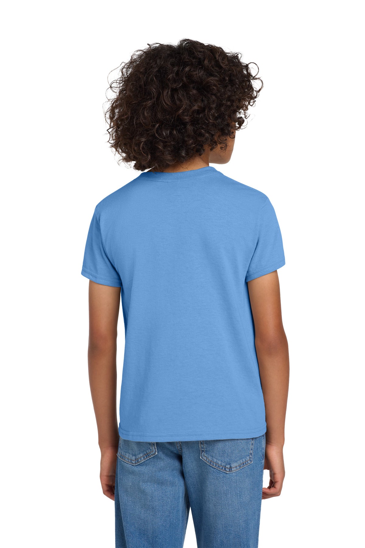 Gildan Youth DryBlend 50 Cotton/50 Poly T-Shirt. 8000B - Carolina Blue - back