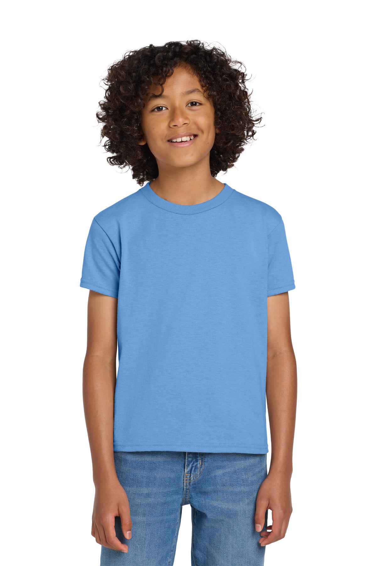 Gildan Youth DryBlend 50 Cotton/50 Poly T-Shirt. 8000B - Carolina Blue - front