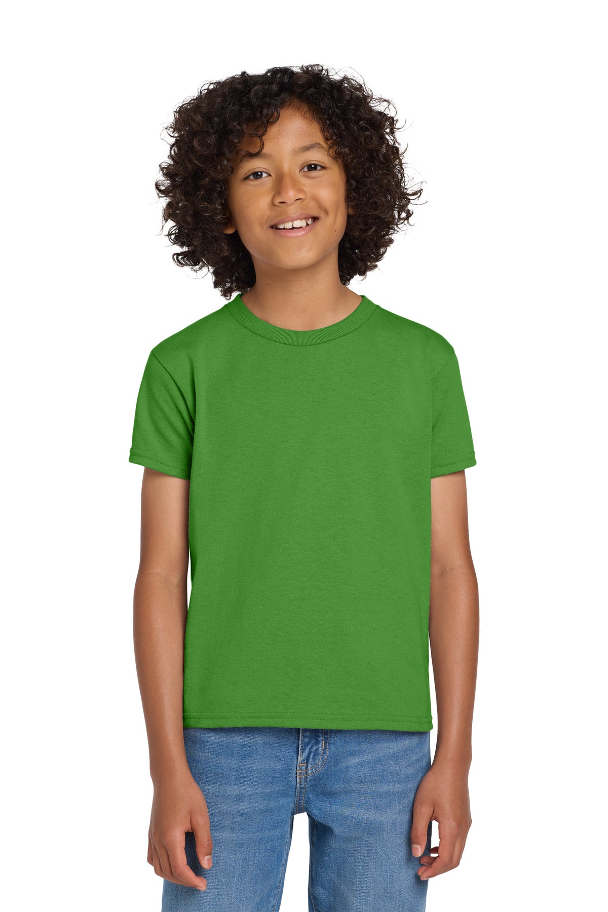 Gildan Youth DryBlend 50 Cotton/50 Poly T-Shirt. 8000B - Electric Green - front