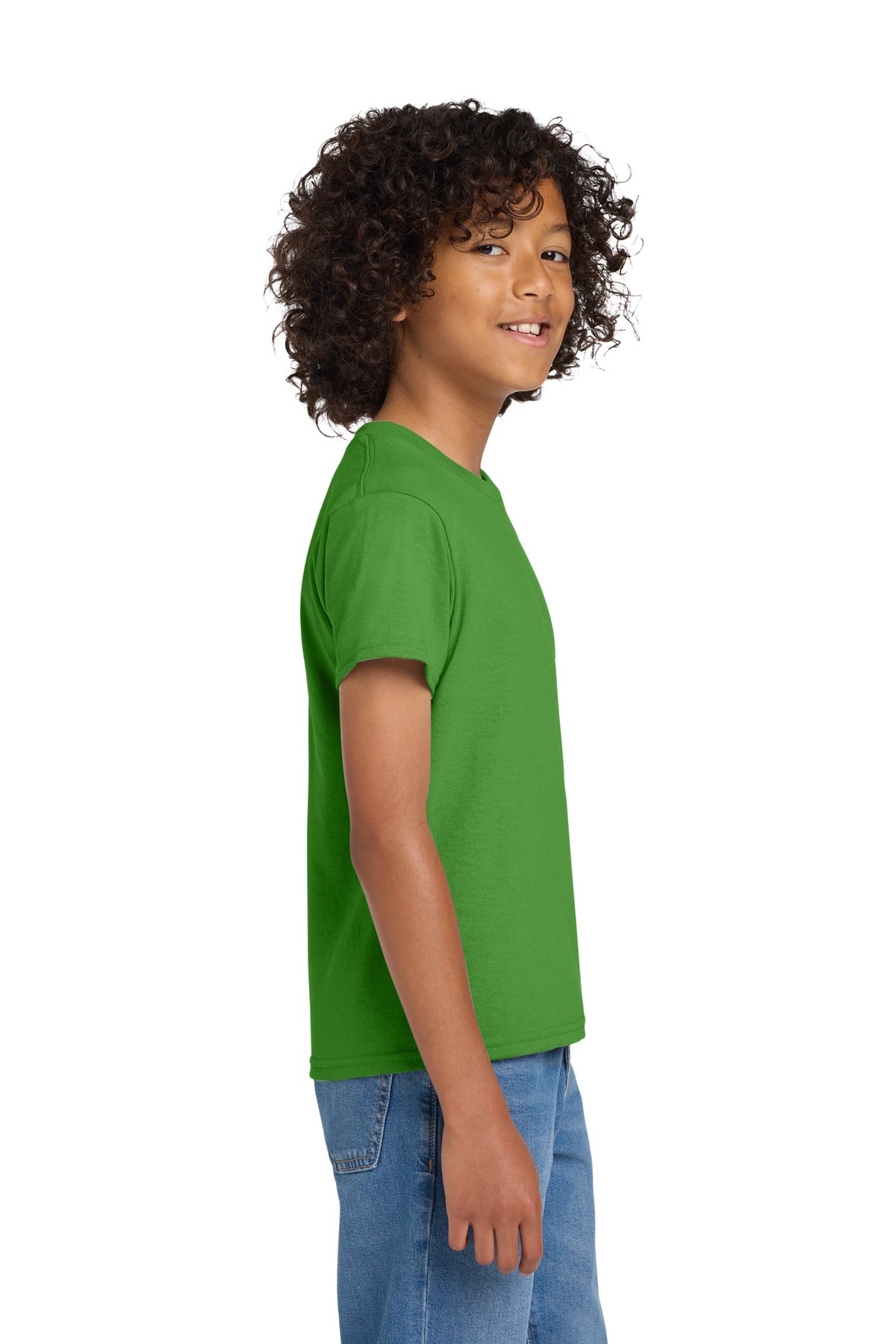 Gildan Youth DryBlend 50 Cotton/50 Poly T-Shirt. 8000B - Electric Green - side