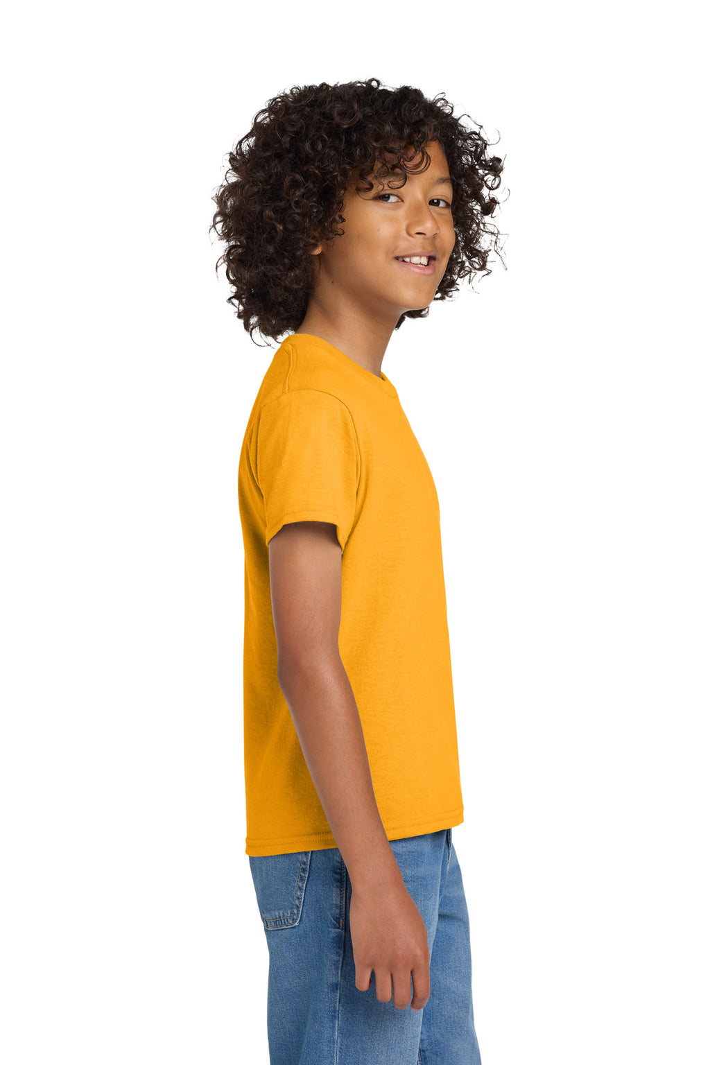 Gildan Youth DryBlend 50 Cotton/50 Poly T-Shirt. 8000B - Gold - side
