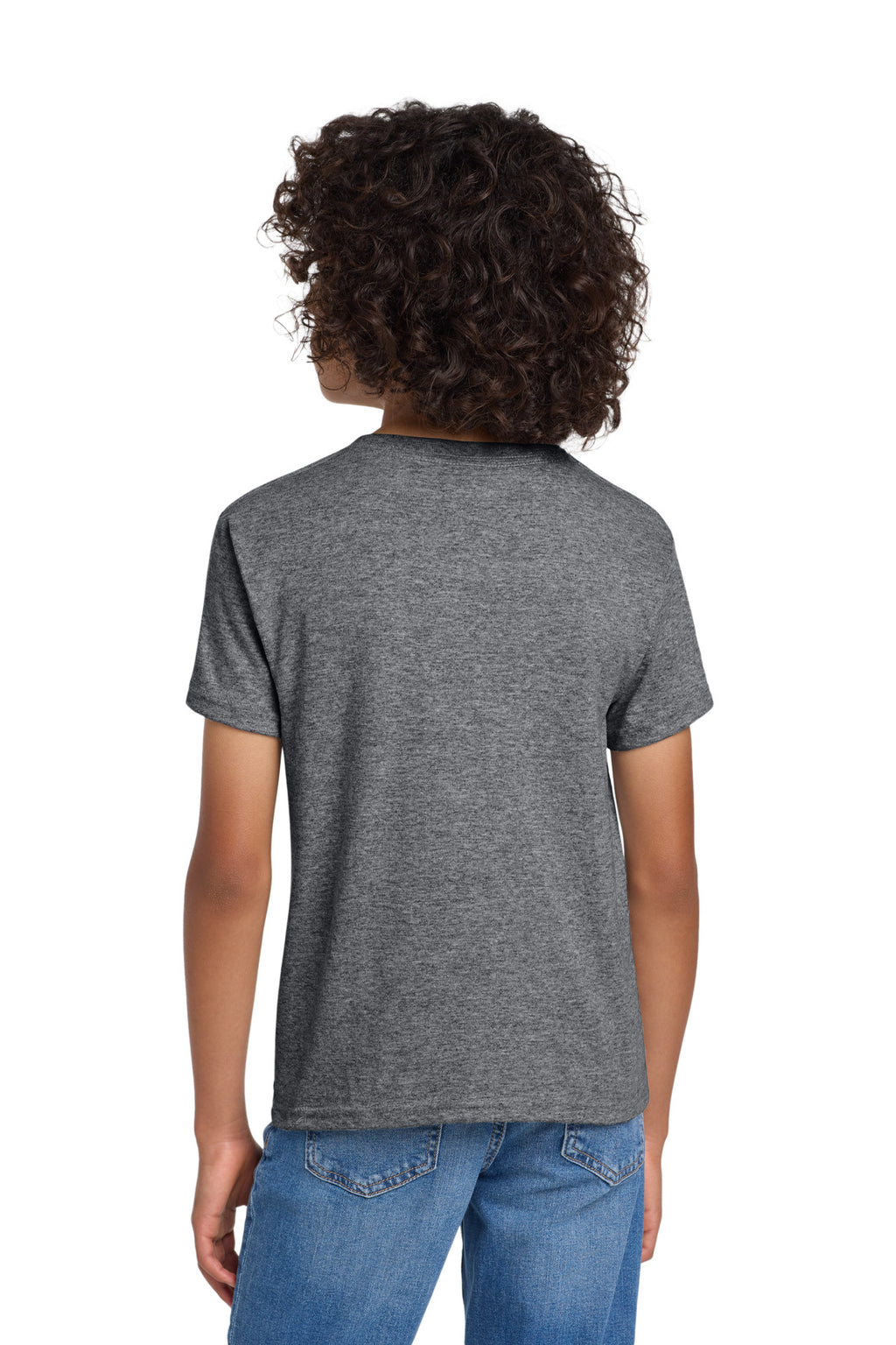 Gildan Youth DryBlend 50 Cotton/50 Poly T-Shirt. 8000B - Graphite Heather - back