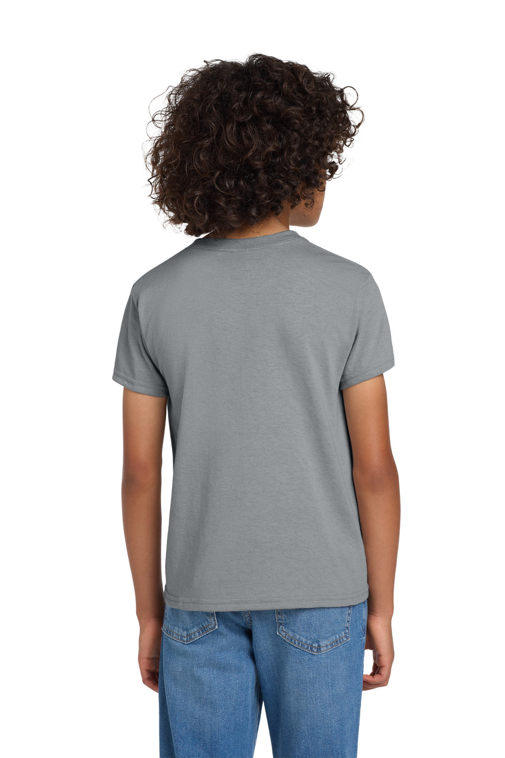 Gildan Youth DryBlend 50 Cotton/50 Poly T-Shirt. 8000B - Gravel - back