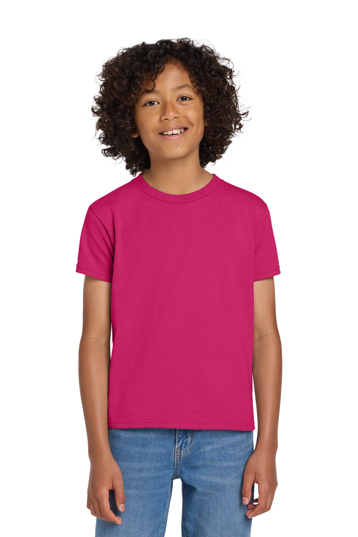 Gildan Youth DryBlend 50 Cotton/50 Poly T-Shirt. 8000B - Heliconia - front