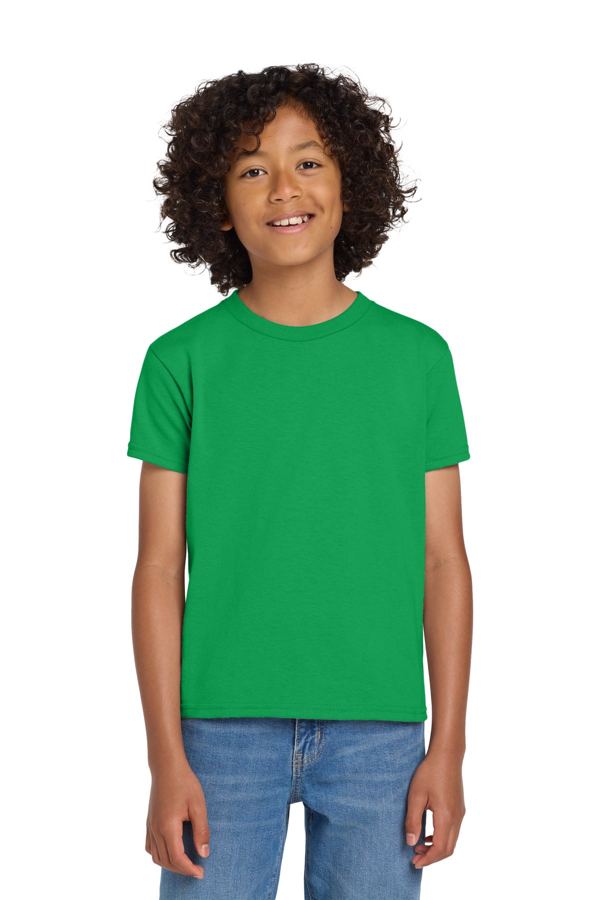 Gildan Youth DryBlend 50 Cotton/50 Poly T-Shirt. 8000B - Irish Green - front