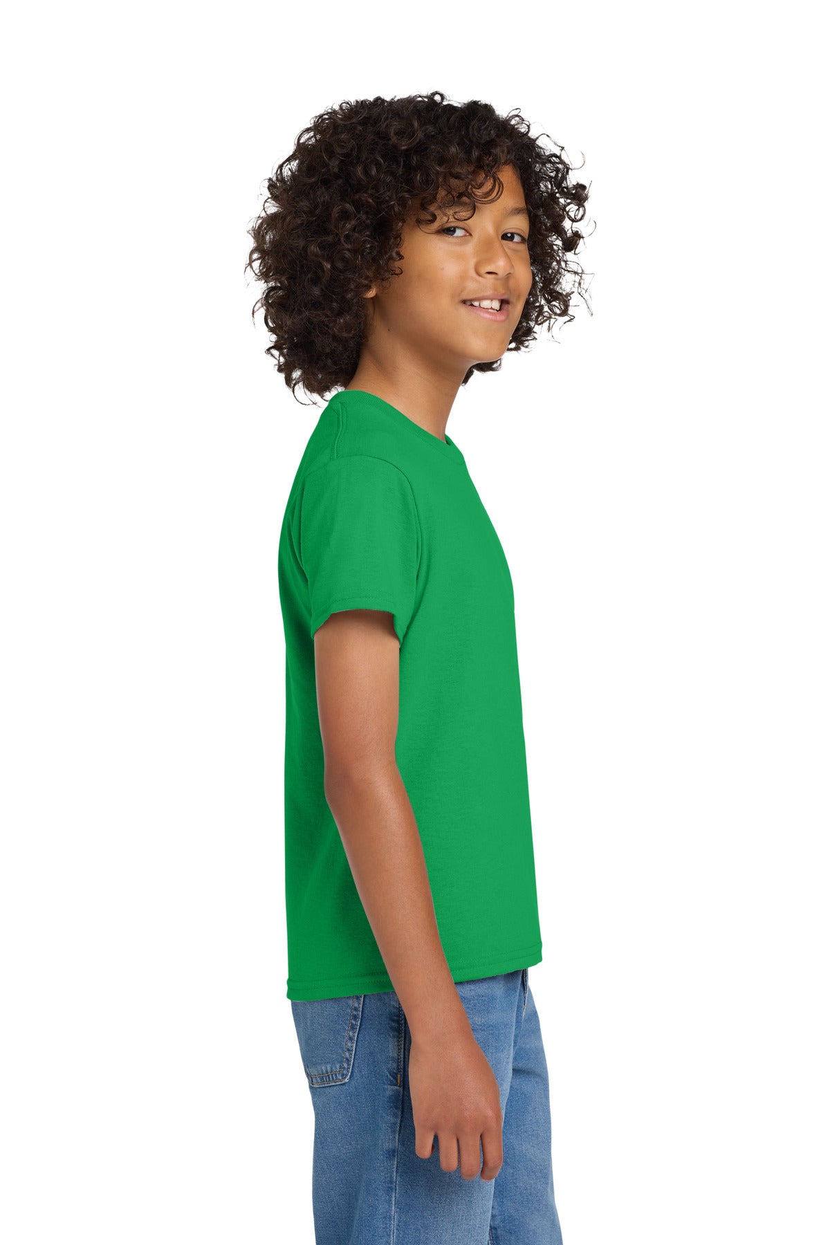 Gildan Youth DryBlend 50 Cotton/50 Poly T-Shirt. 8000B - Irish Green - side
